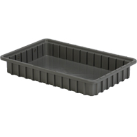 Contenants Divider Box, Poly&eacute;thyl&egrave;ne, 16,5" la x 10,9" p x 2,5" h, Gris WestPier