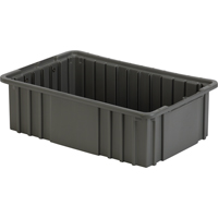 Contenant Divider Box, Poly&eacute;thyl&egrave;ne, 16,5" la x 10,9" p x 5" h, Gris WestPier