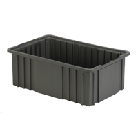 Contenant Divider Box, Poly&eacute;thyl&egrave;ne, 15,5" la x 9,9" p x 6" h, Gris WestPier
