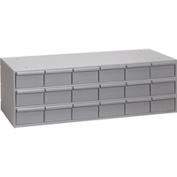 Industrial Drawer Cabinets, 18 Drawers, 33-3/4" W x 11-5/8" D x 10-7/8" H, Grey CA924 | WestPier