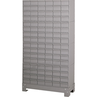 Industrial Drawer Cabinet With Base, 96 Drawers, 34-1/8" W x 12-1/4" D x 62-1/2" H, Grey CA941 | WestPier