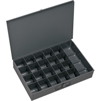 Compartment Scoop Boxes, Steel, 21 Slots, 18" W x 12" D x 3" H, Grey CA995 | WestPier