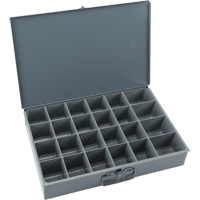 Compartment Scoop Boxes, Steel, 24 Slots, 18" W x 12" D x 3" H, Grey CA997 | WestPier