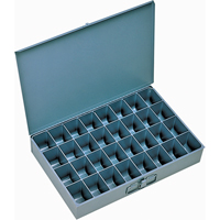 Compartment Scoop Boxes, Steel, 32 Slots, 18" W x 12" D x 3" H, Grey CB002 | WestPier