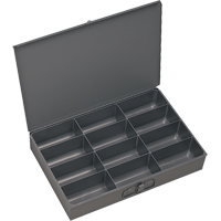 Compartment Scoop Boxes, Steel, 12 Slots, 13 3/8" W x 9-1/4" D x 2" H, Grey CB015 | WestPier