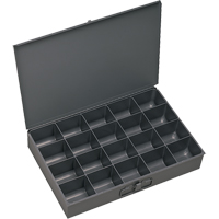 Compartment Scoop Boxes, Steel, 20 Slots, 13-3/8" W x 9-1/4" D x 2" H, Grey CB023 | WestPier