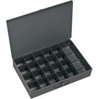 Compartment Scoop Boxes, Steel, 21 Slots, 13-3/8" W x 9-1/4" D x 2" H, Grey CB026 | WestPier