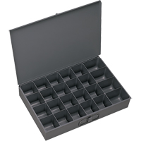 Compartment Scoop Boxes, Steel, 24 Slots, 13-3/8" W x 9-1/4" D x 2" H, Grey CB029 | WestPier