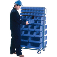 Double-Sided Mobile Bin Rack, Double-sided, 96 bins, 36" W x 24" D x 63" H WestPier