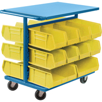 Bin Cart with Bins, Double-sided, 20 bins, 24" W x 38-1/2" D x 36-1/2" H WestPier