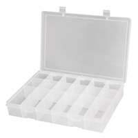 Compact Polypropylene Compartment Cases, 11" W x 6-3/4" D x 1-3/4" H, 18 Compartments CB511 | WestPier
