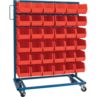 Single-Sided Mobile Bin Rack, Single-sided, 36 bins, 36" W x 16" D x 46-1/2" H CB651 | WestPier