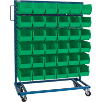 Single-Sided Mobile Bin Rack, Single-sided, 36 bins, 36" W x 16" D x 46-1/2" H CB681 | WestPier