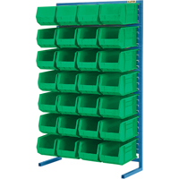 Support stationnaire pour bacs &agrave; un c&ocirc;t&eacute;, 36" la x 12" p x 61" h, 28 bacs WestPier
