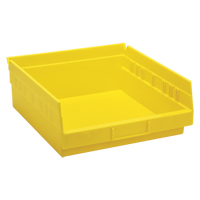Bacs de rangement pour tablettes, 11-1/8" la x 4" H x 11-5/8" p, Jaune, Capacit&eacute; 30 lb WestPier