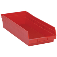 Bacs de rangement pour tablettes, 8-3/8" la x 4" H x 17-7/8" p, Rouge, Capacit&eacute; 40 lb WestPier
