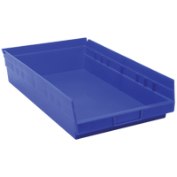 Bacs de rangement pour tablettes, 11-1/8" la x 4" H x 17-7/8" p, Bleu, Capacit&eacute; 40 lb WestPier