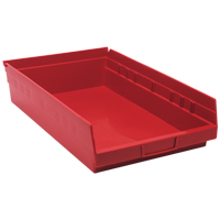 Bacs de rangement pour tablettes, 11-1/8" la x 4" H x 17-7/8" p, Rouge, Capacit&eacute; 40 lb WestPier