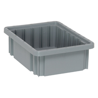 Contenants Divider Box, Plastique, 10,9" la x 8,3" p x 3,5" h, Gris WestPier