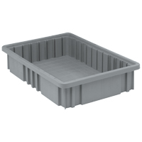 Contenants Divider Box, Plastique, 16,5" la x 10,9" p x 3,5" h, Gris WestPier