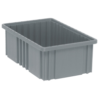 Contenants Divider Box, Plastique, 16,5" la x 10,9" p x 6" h, Gris WestPier