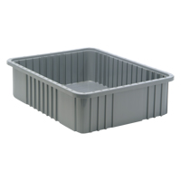 Contenants Divider Box, Plastique, 22,5" la x 17,5" p x 6" h, Gris WestPier