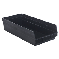 Bac pour &eacute;tag&egrave;re &eacute;conomique, 8-3/8" la, 4" h x 17-7/8" p, Noir WestPier