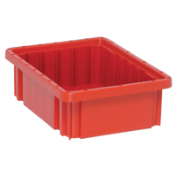 Contenants Divider Box, Plastique, 10,9" la x 8,3" p x 3,5" h, Rouge WestPier