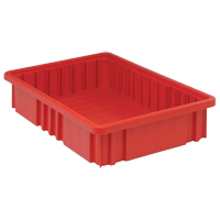 Contenants Divider Box, Plastique, 16,5" la x 10,9" p x 3,5" h, Rouge WestPier