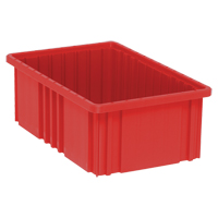 Contenants Divider Box, Plastique, 16,5" la x 10,9" p x 6" h, Rouge WestPier
