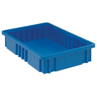 Contenants Divider Box, Plastique, 16,5" la x 10,9" p x 3,5" h, Bleu WestPier