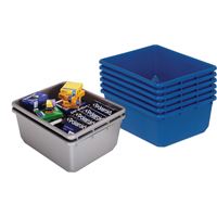 Cross Stack Bins, 11" W x 17.25" D x 12" H, Blue WestPier