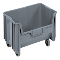 Bac g&eacute;ant mobile empilable, 12-7/16" ha x 19-7/8" la x 15-1/4" p, Capacit&eacute; de 250 lb, Gris WestPier