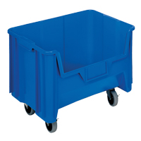 Bac g&eacute;ant mobile empilable, 12-7/16" ha x 19-7/8" la x 15-1/4" p, Capacit&eacute; de 250 lb, Bleu WestPier