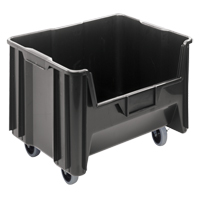 Bac g&eacute;ant mobile empilable, 12-7/16" ha x 19-7/8" la x 15-1/4" p, Capacit&eacute; de 250 lb, Noir WestPier