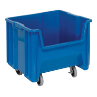 Bac g&eacute;ant mobile empilable, 12-1/2" ha x 16-1/2" la x 17-1/2" p, Capacit&eacute; de 250 lb, Bleu WestPier