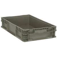 Collapsible Stacking Container, 15" W x 24" D x 5" H, Grey WestPier