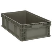 Collapsible Stacking Container, 15" W x 24" D x 7.5" H, Grey WestPier