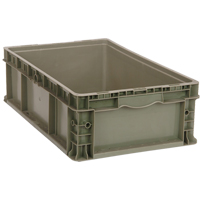 Stacking Container, 15" W x 15" D x 9.5" H, Grey WestPier