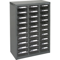 KPC-700 Parts Cabinet, Galvanized Steel, 30 Drawers, 17-1/2" x 8-7/10" x 25-3/10", Grey CF319 | WestPier