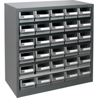 KPC-HD Heavy-Duty Parts Cabinet, Galvanized Steel, 30 Drawers, 34-3/5" x 15-7/10" x 34-3/5", Grey CF323 | WestPier