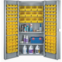 Deep Door Combination Bin Cabinets, 38" W x 24" D x 72" H, Grey CF371 | WestPier