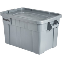 Bac de stockage Brute avec couvercle, 27,88” p x 17,38” la x 15,13” h, Capacit&eacute; 160 lb, Gris WestPier
