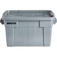 Bac de stockage Brute avec couvercle, 27,88” p x 17,38” la x 15,13” h, Capacit&eacute; 160 lb, Gris WestPier