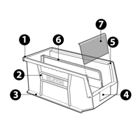 Bac empilable & &agrave; suspendre, 4-1/8" la, 3" h x 5-3/8" p, Jaune WestPier