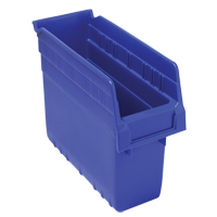 Store-Max Shelf Bins, 4-3/8" W x 8" H x 11-5/8" D, Blue, 44 lbs. Capacity WestPier