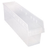 Store-Max Shelf Bins, 6-5/8" W x 8" H x 23-5/8" D, Clear, 68 lbs. Capacity WestPier