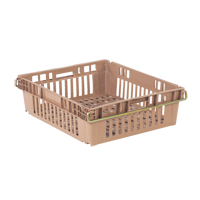 Agricultural Plastic Stack-N-Nest Container, 20.3" x 24" x 6.8", Beige WestPier