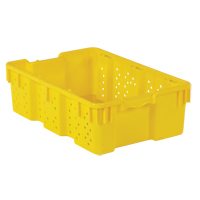 Agricultural Plastic Stack-N-Nest Container, 16" x 23.9" x 7.3", Yellow WestPier