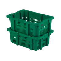 Food Handling Plastic Stack-N-Nest Container, 16" x 23.9" x 8.8", Green WestPier